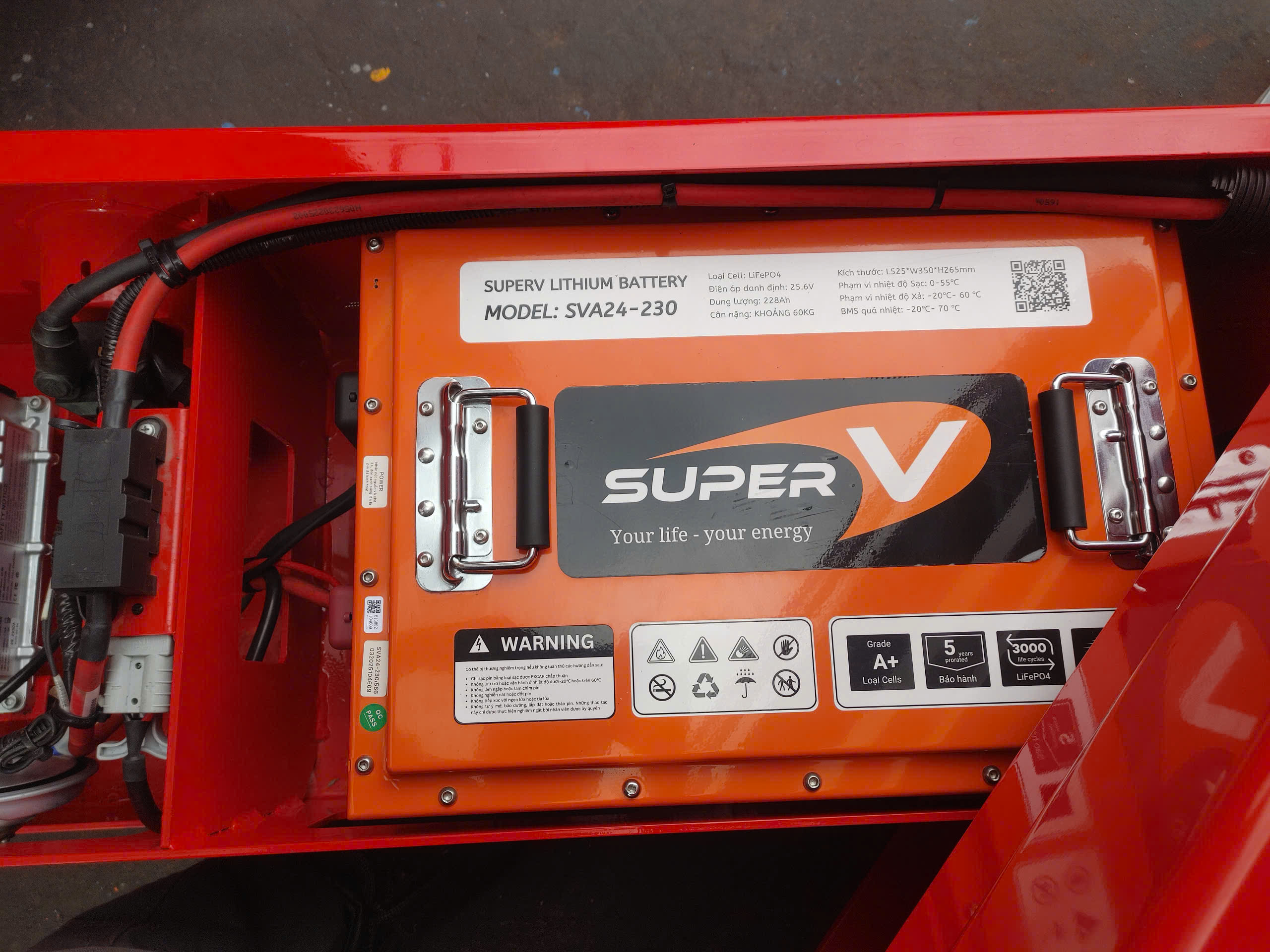 Pin Lithium Superv 25.6V (SVA24-280) cho xe nâng người
